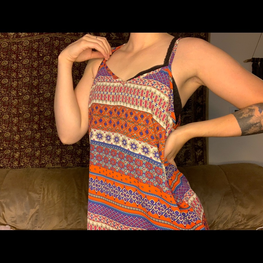 Paper Crane Vibrant Pattern Flowy Tank